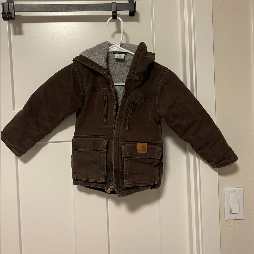 Carhartt duck Sherpa lined jacket